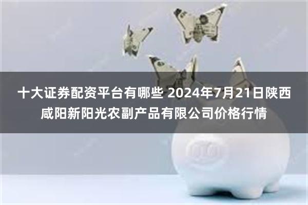 十大证券配资平台有哪些 2024年7月21日陕西咸阳新阳光农副产品有限公司价格行情