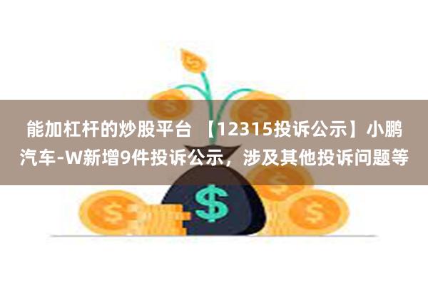 能加杠杆的炒股平台 【12315投诉公示】小鹏汽车-W新增9件投诉公示，涉及其他投诉问题等